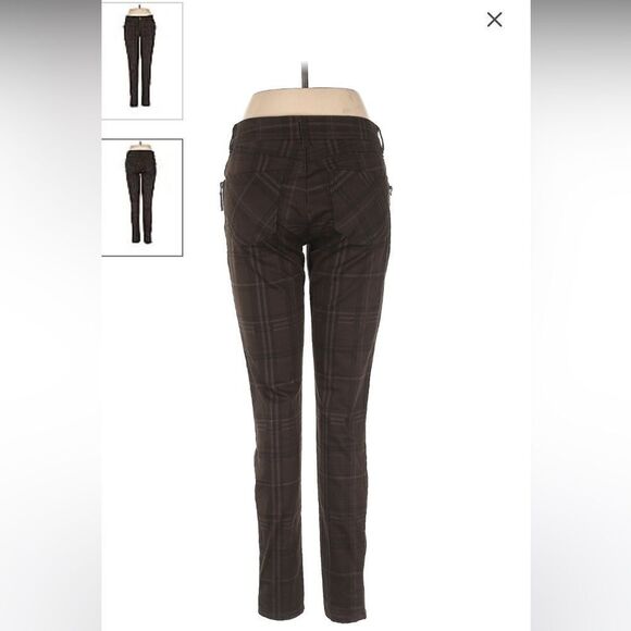 EXCELLENT CONDITION WOMEN’S DEMOCRACY “AB”SOLUTION BROWN PLAID SLIMMING PANTS - Picture 3 of 9